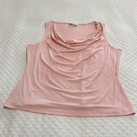 Calvin Klein Tops Calvin Klein Sleeveless Draped Neck Shell Slightly Fitted Size Xl Poshmark